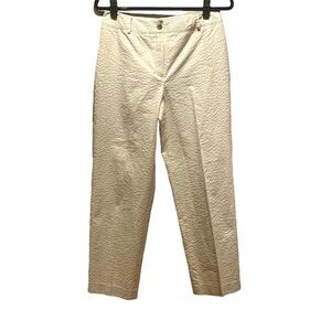 Talbots Women’s Beige Tan Brown Striped Seersucker Pants Size 8P Petite